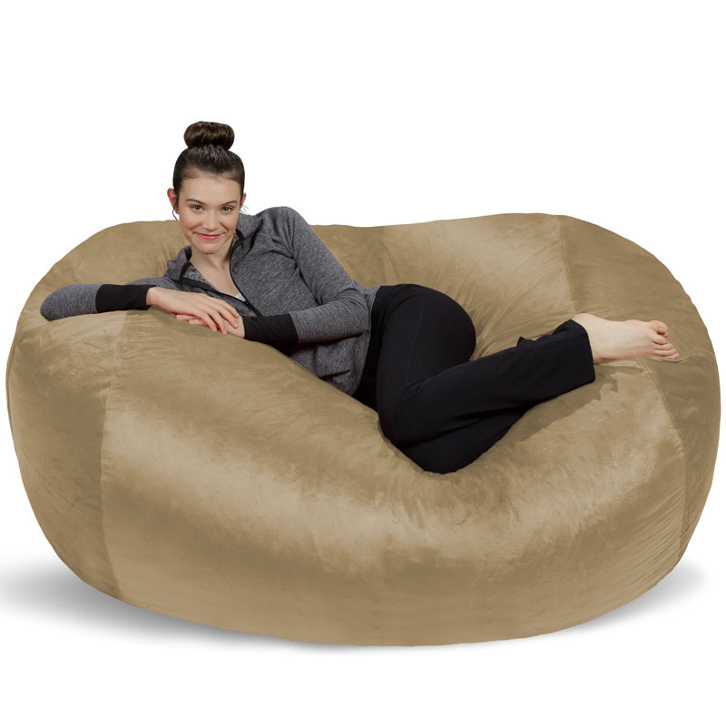Latitude Run Bean Bag Sofa Lounger Plush 6 Ft Bean Bag Sofas with Super Soft Microsuede Cover XL Memory Foam Stuffed Lounger Chairs for Kids Adults Couples Bean Bag Chair Furniture in Multiple Colors ...